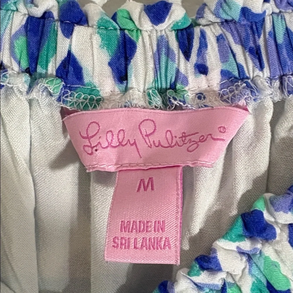 Lilly Pulitzer Nevie Off The Shoulder blue pineapple Dress size medium - Picture 7 of 13